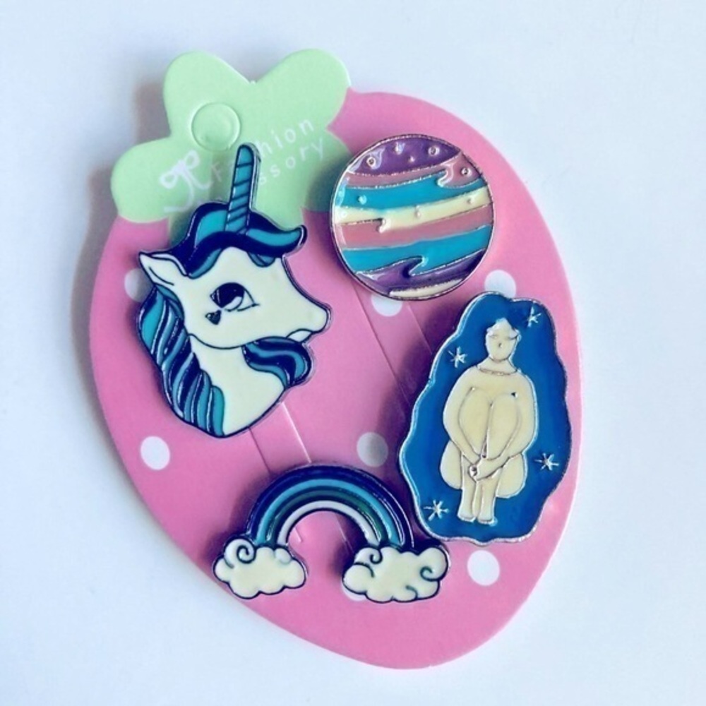 Enamel Pins Blue Unicorn
